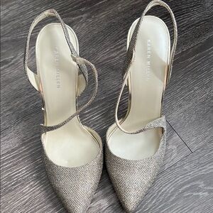 Karen Millen Silver/Gold Heeled Pumps with Slingback